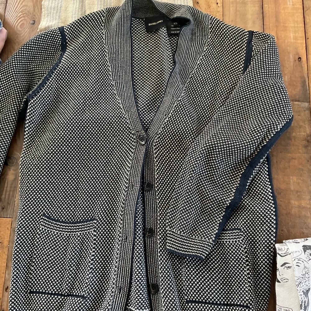Rachel Comey - size xs 100% cotton Blue and White Cardigan Sweater